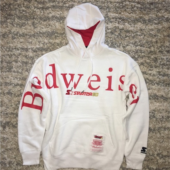 Starter50 ❤️🤍 white red hoodie men’s size M - Picture 13 of 15